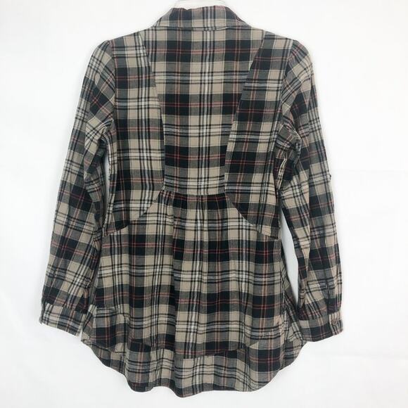 The Hanger Button Down Plaid Shirt Size Small High Low Hem - Picture 6 of 10